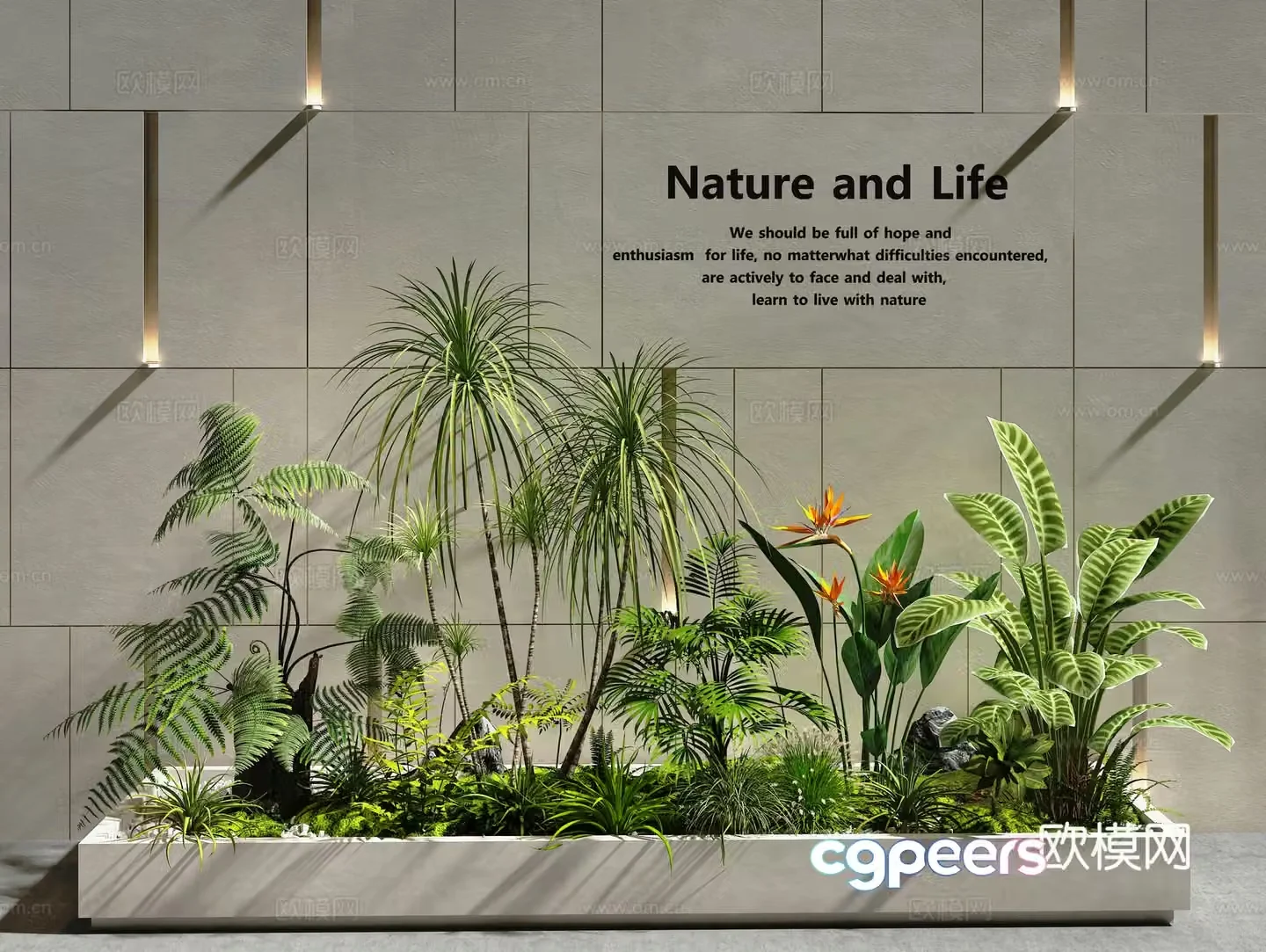Plant pile green plant combination landscape garden landscape interior landscape 3d model