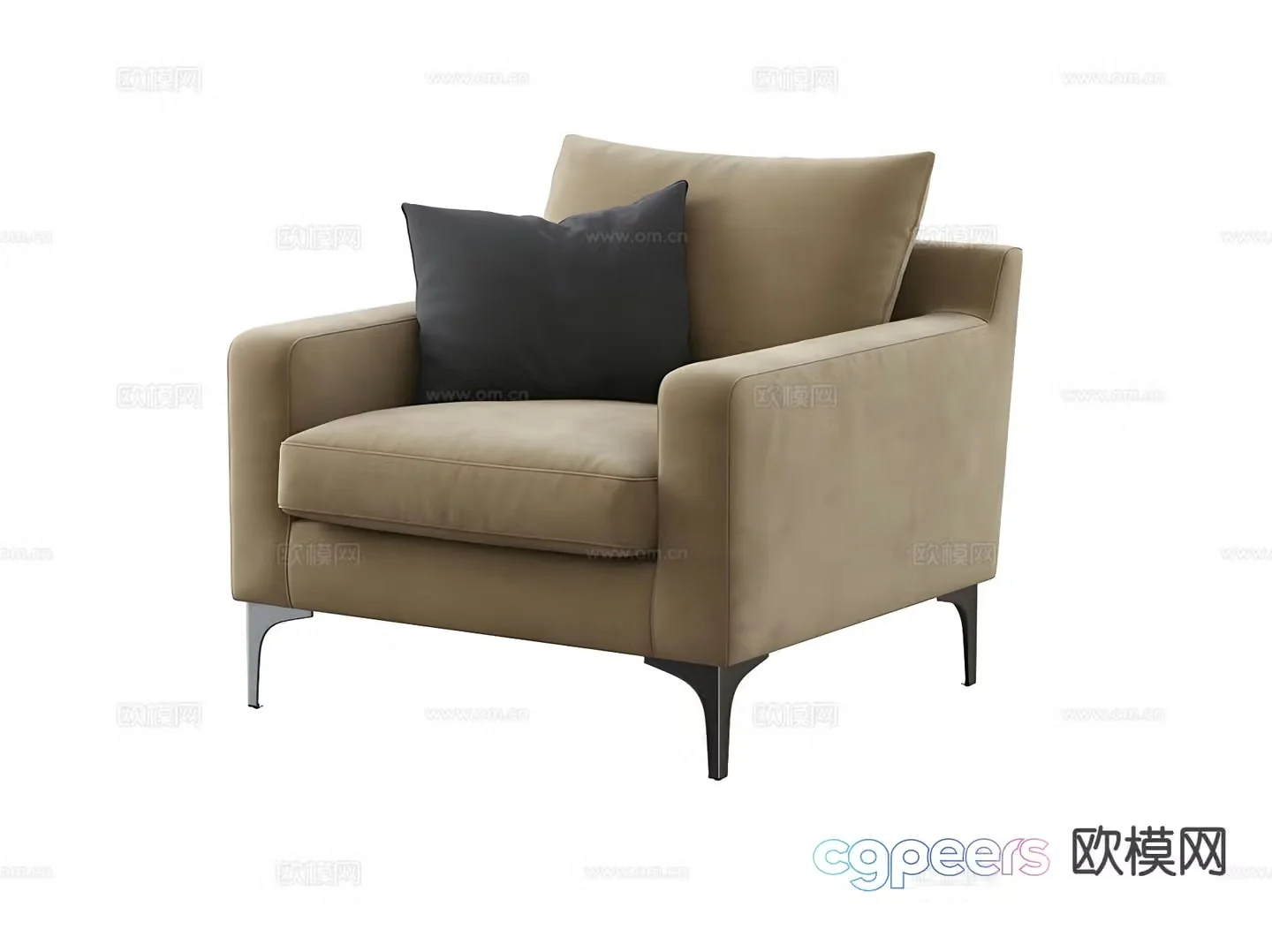 Modern single sofa office sofa leisure sofa 3d model