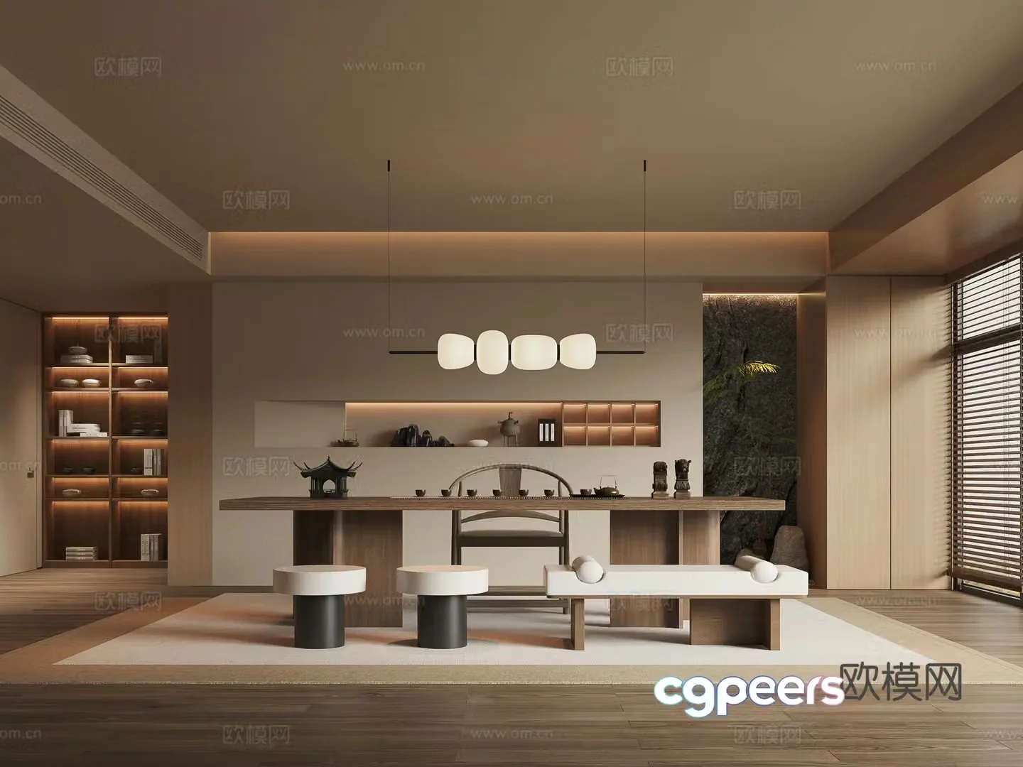 New Chinese tea room 3D model