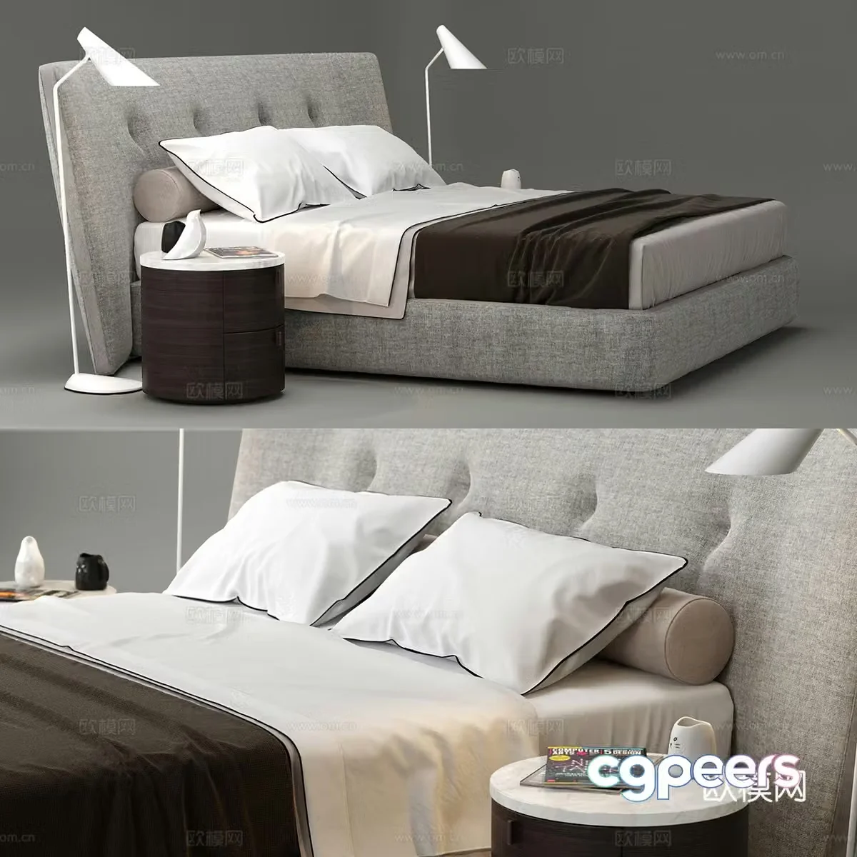 Double bed 3d model