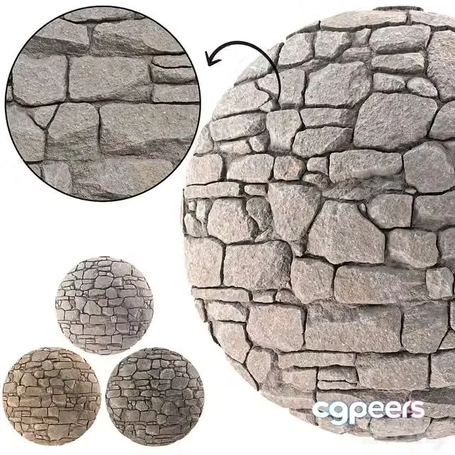3ds Max Free – Stone Wall 16 (Seamless)