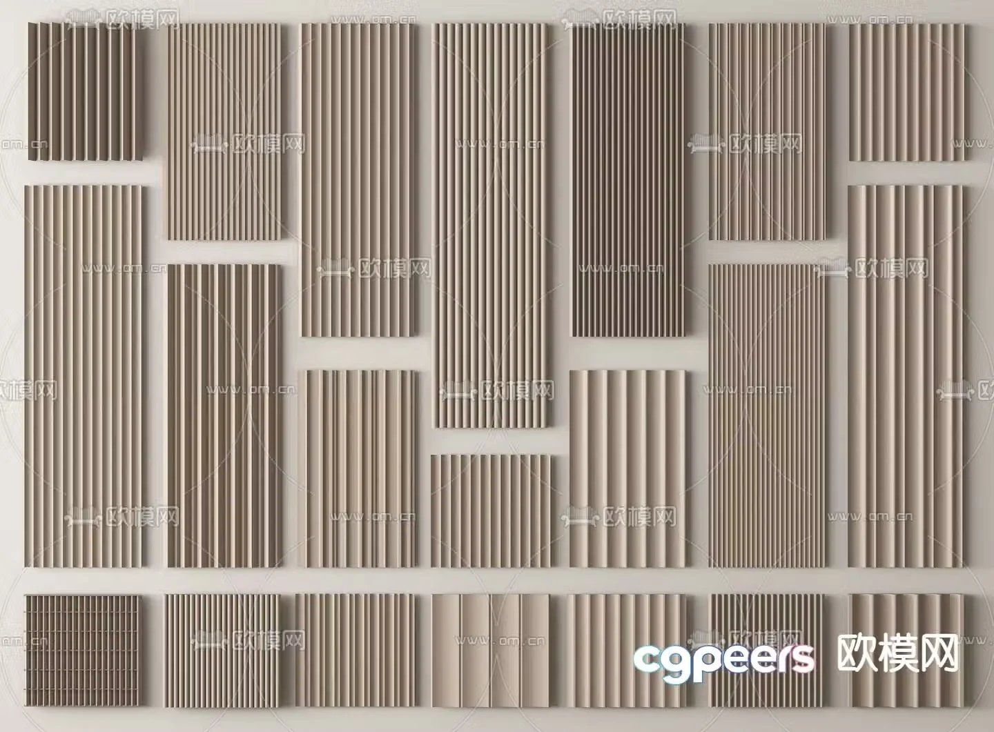 Wall panel Great Wall panel Grating panel Wavy board 3D model