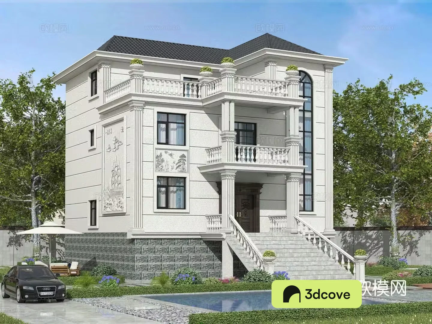 Modern single-family villa exterior