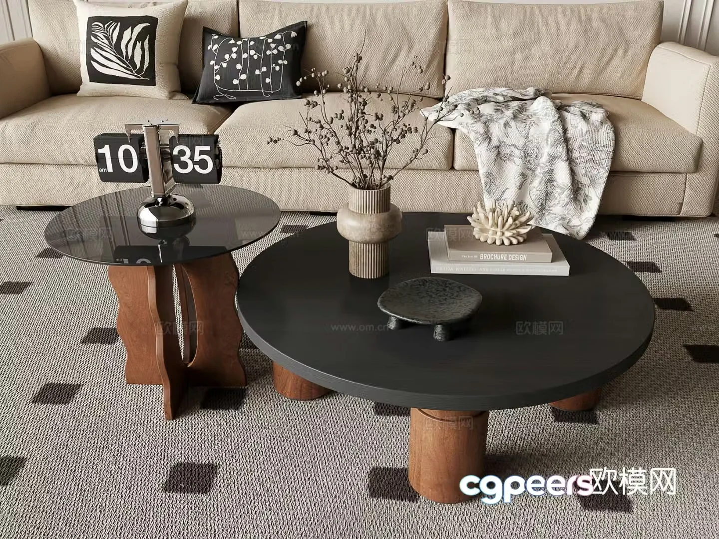 Medieval style mother-in-law coffee table 3D model