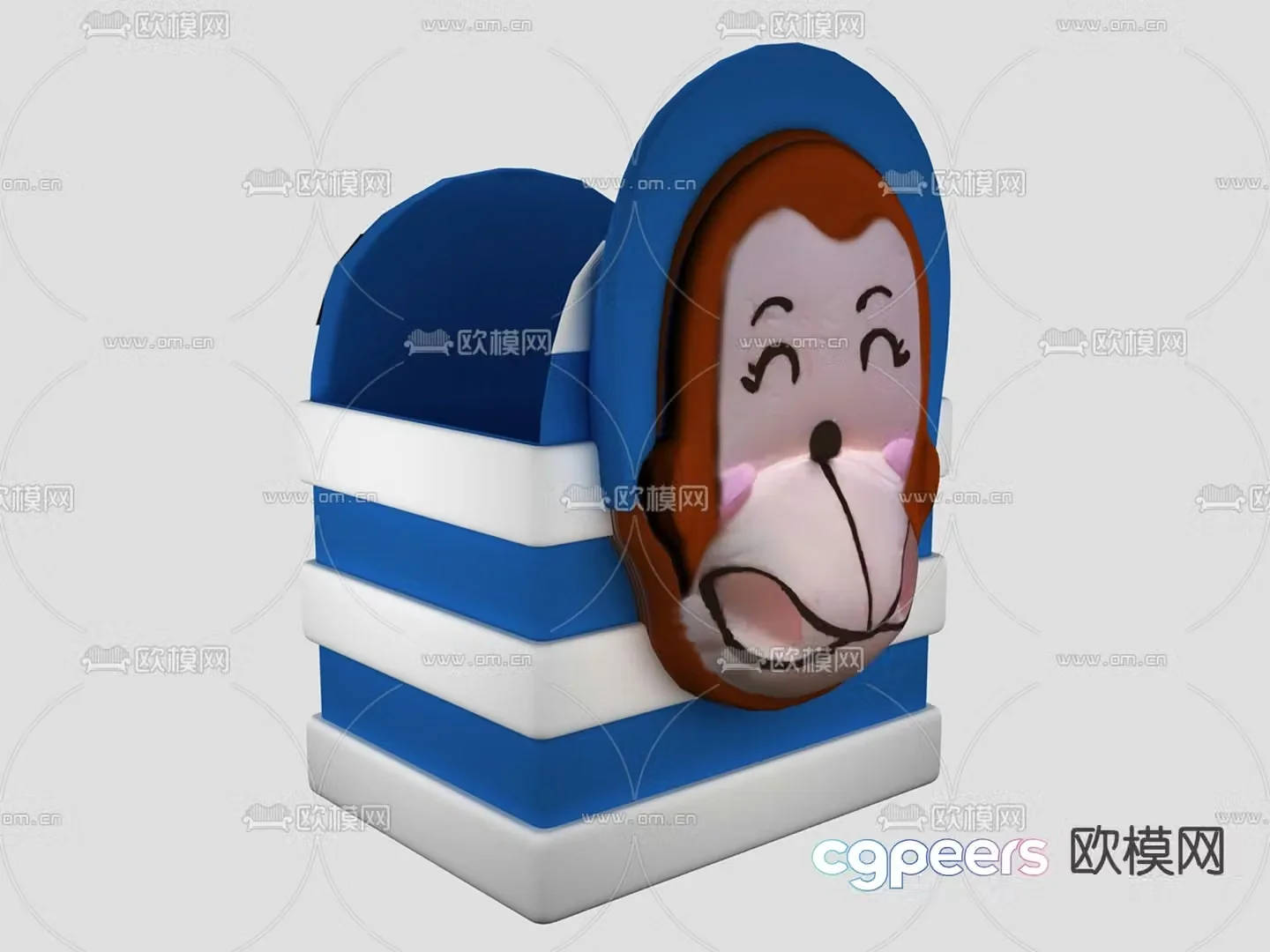Cartoon character pen holder storage pen holder 3d model