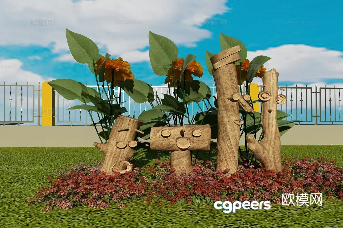 Kindergarten landscape 3d model