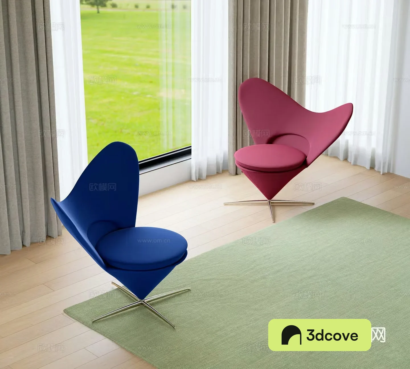 Nordic heart-shaped backrest