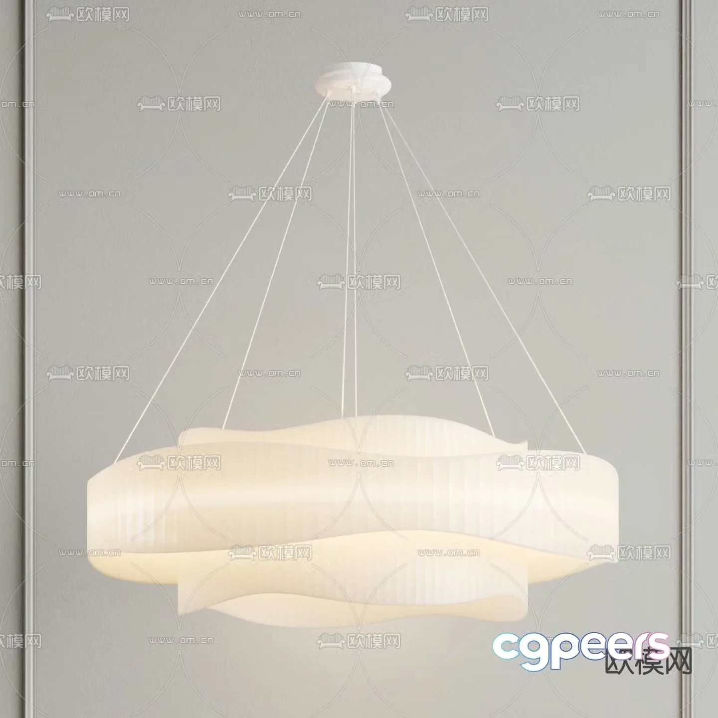Cream style chandelier art chandelier 3d model