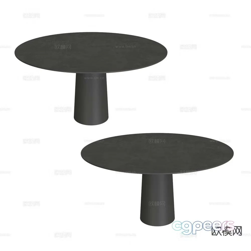 Serralunga dining table round table 3d model