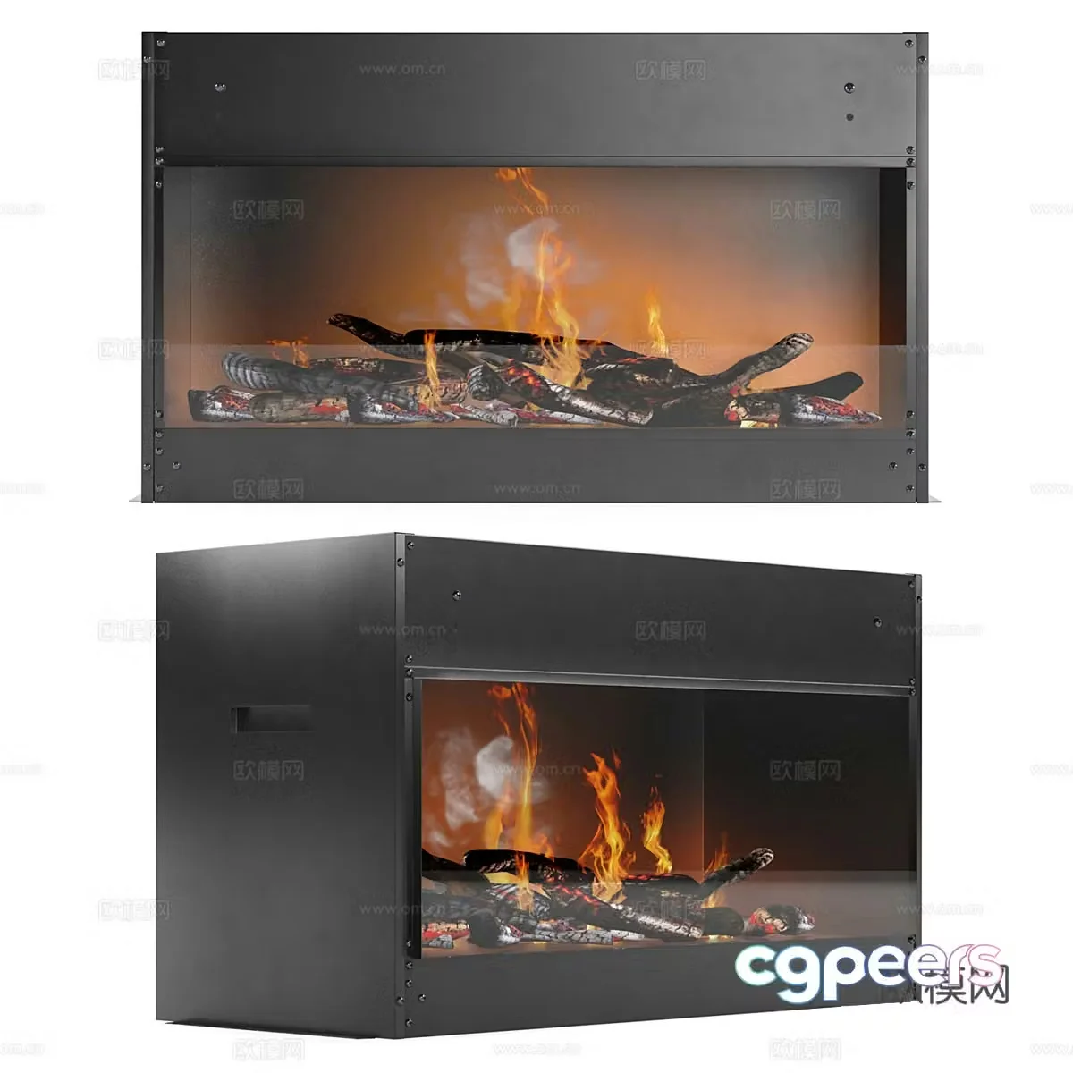 Modern minimalist fireplace fireplace minimalist fireplace stove 3d model