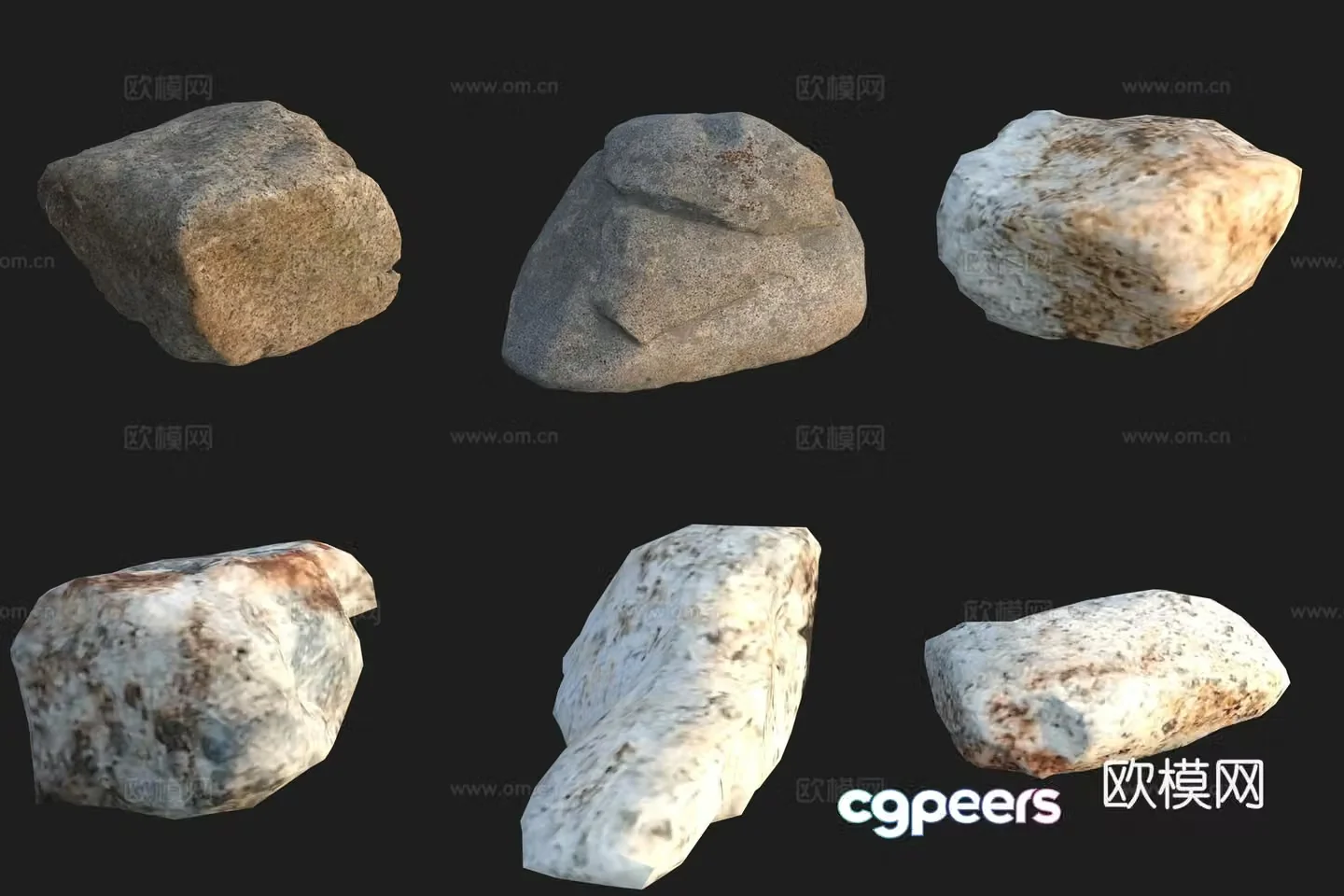 Granite stone stone 3d model