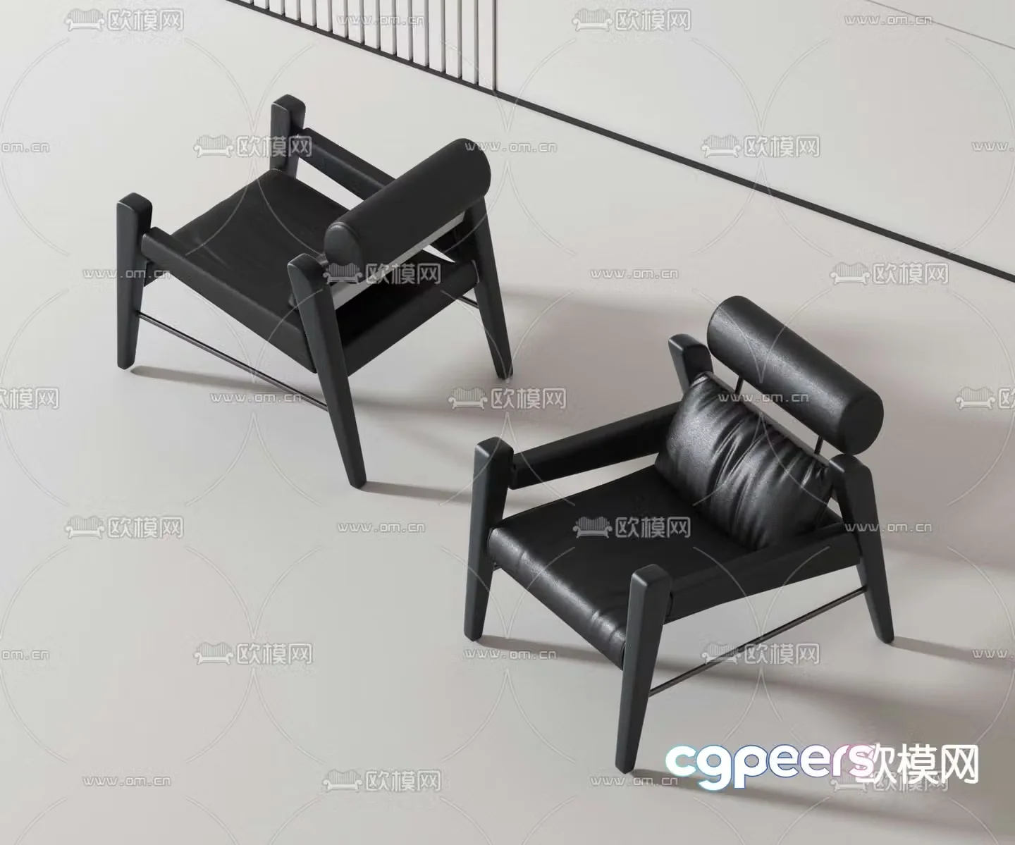 leather chair dining chair 3d model