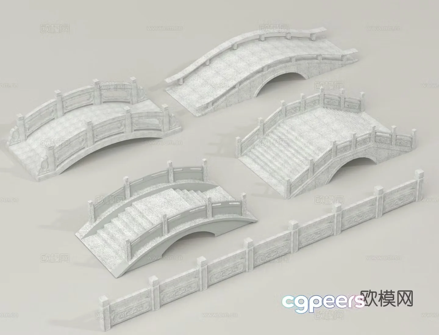 Landscape Arch Bridge Courtyard Bridge Single Arch Bridge 3D model