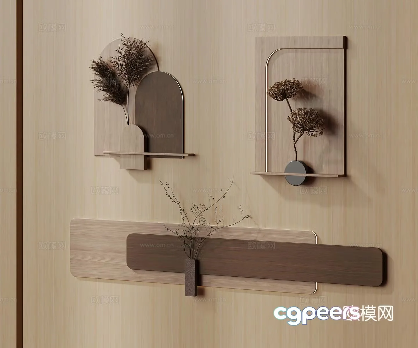 Modern pendant plant wall decoration 3d model