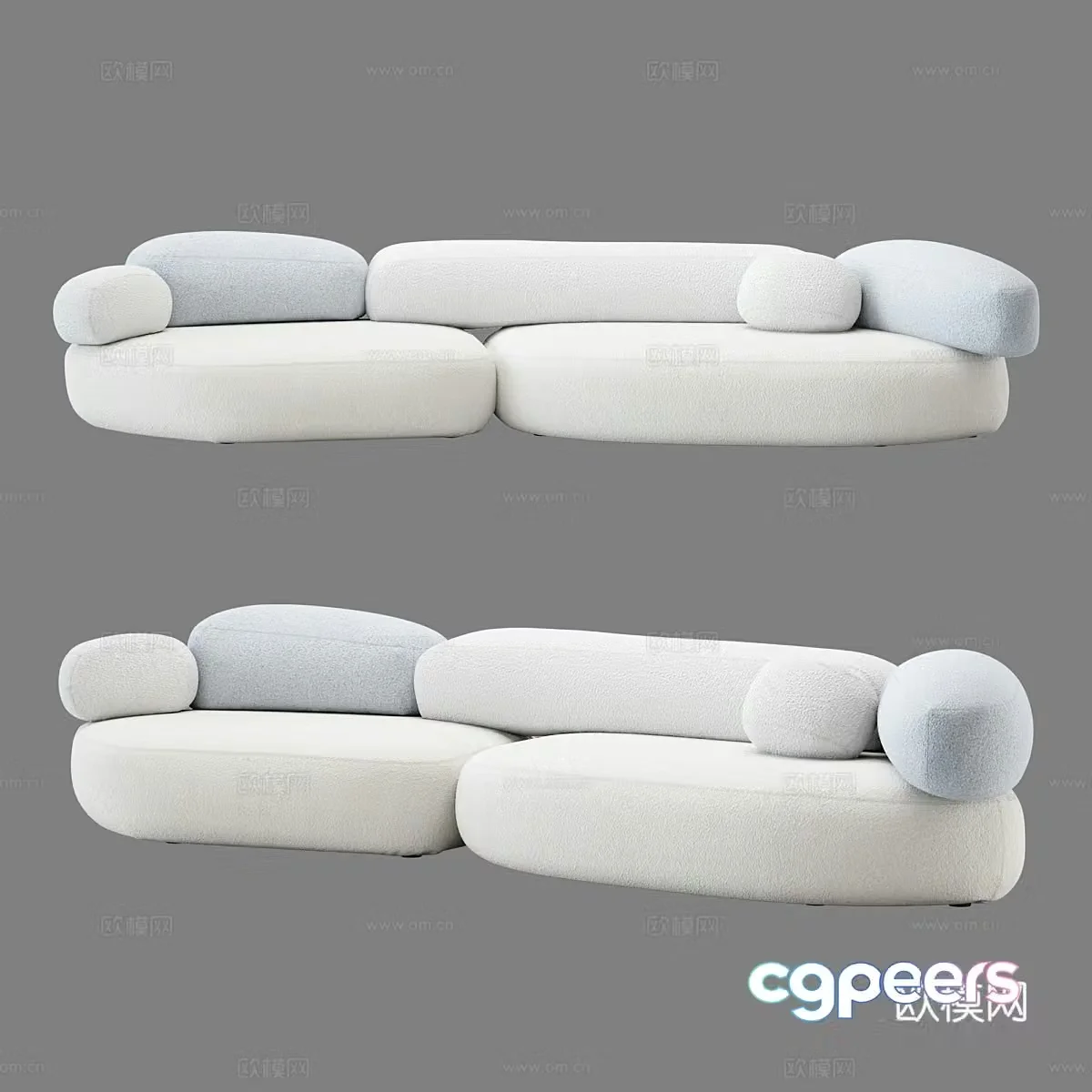 multi-person sofa backrest sofa 3d model