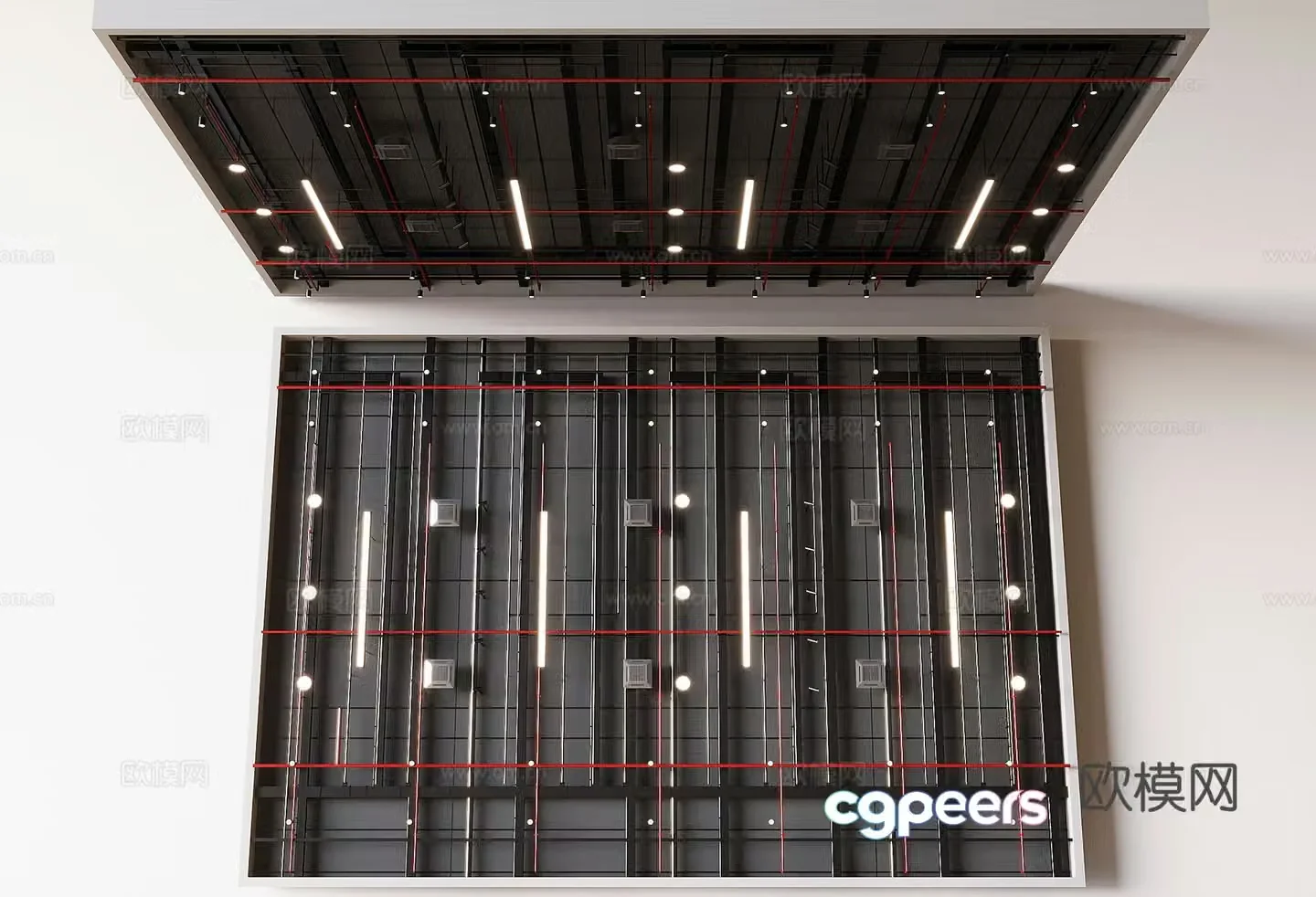Industrial style ceiling pipe ceiling ceiling pipe 3D model