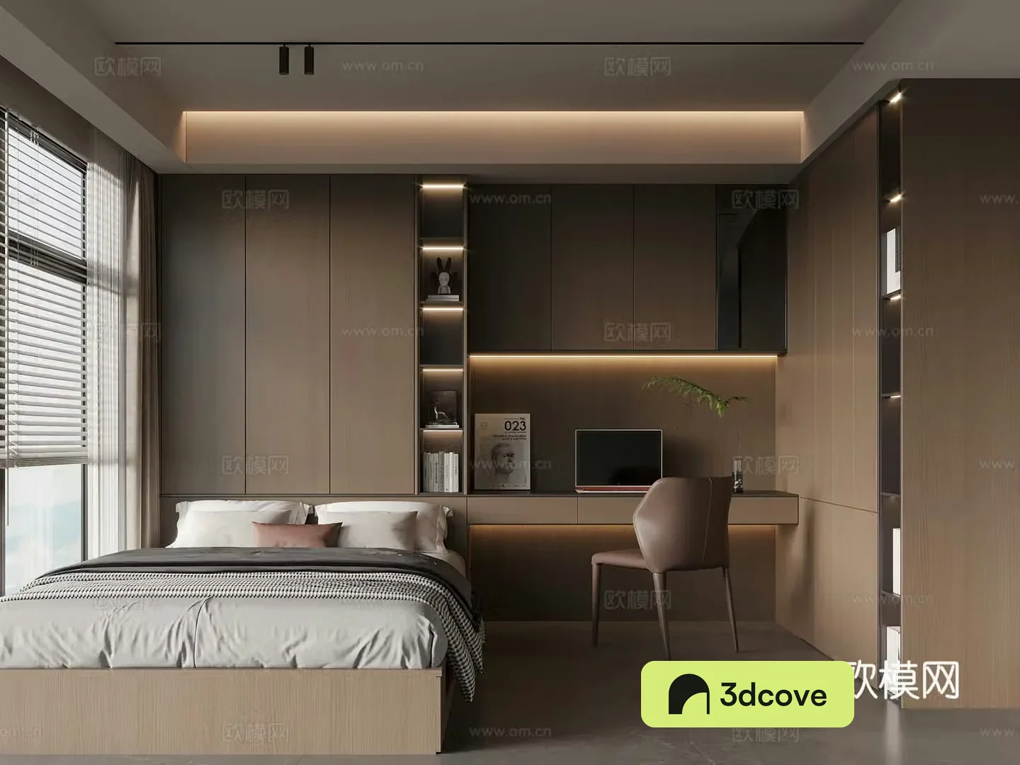 Tatami bedroom Modern Italian tatami bedroom Desk Wardrobe