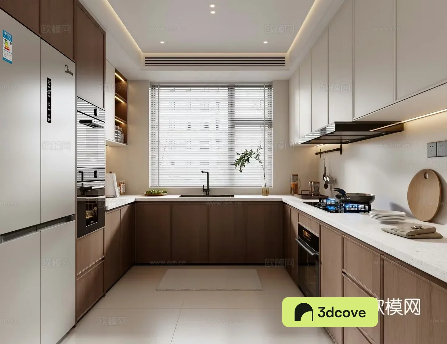 Middle style kitchen 3d model