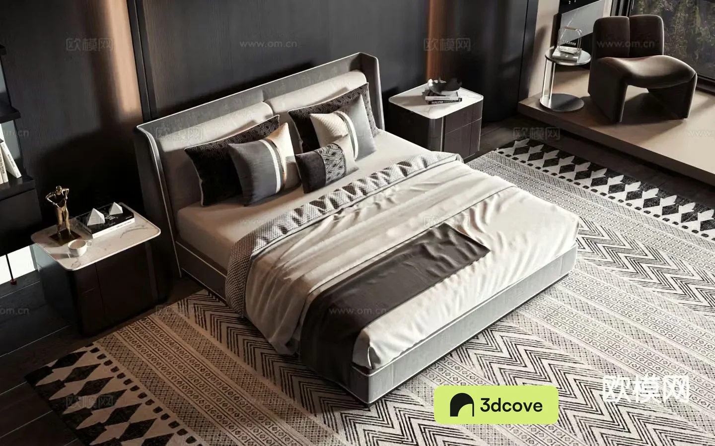 Modern double bed commercial bed