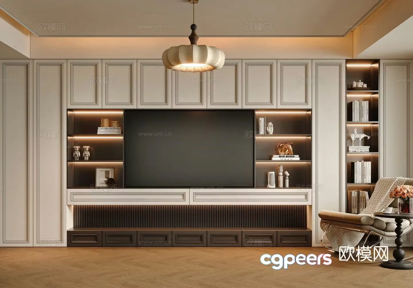 French TV wall 3d model