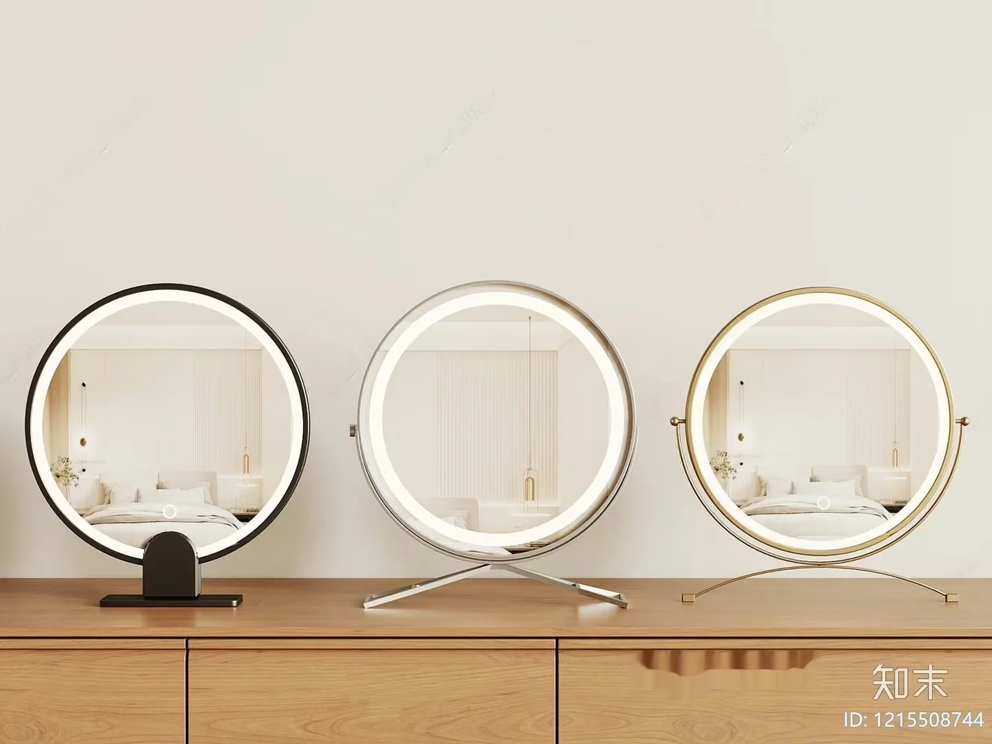 Modern Round Mirrors 3D Model – 14157 – VRAY Render