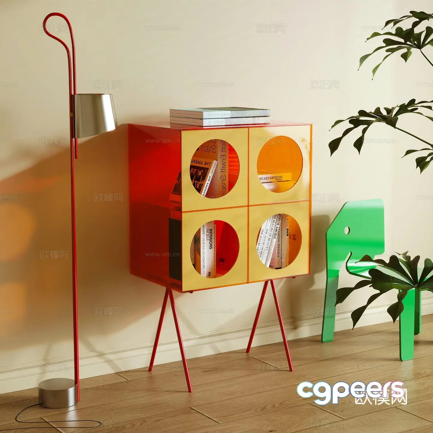 Storage cabinet side cabinet porch cabinet decorative cabinet acrylic 3d model