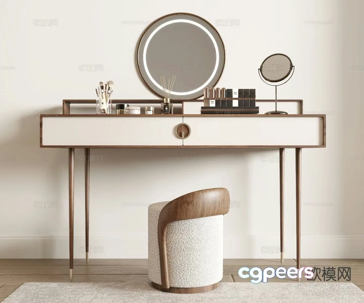 New Chinese style dressing table dressing table 3d model