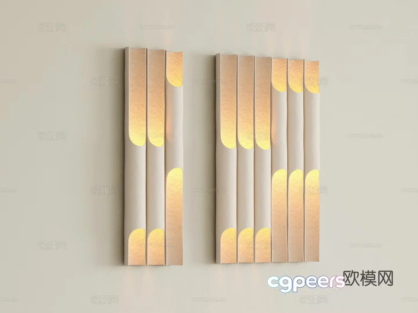 Wabi-sabi wall lamp bamboo wall lamp 3d model