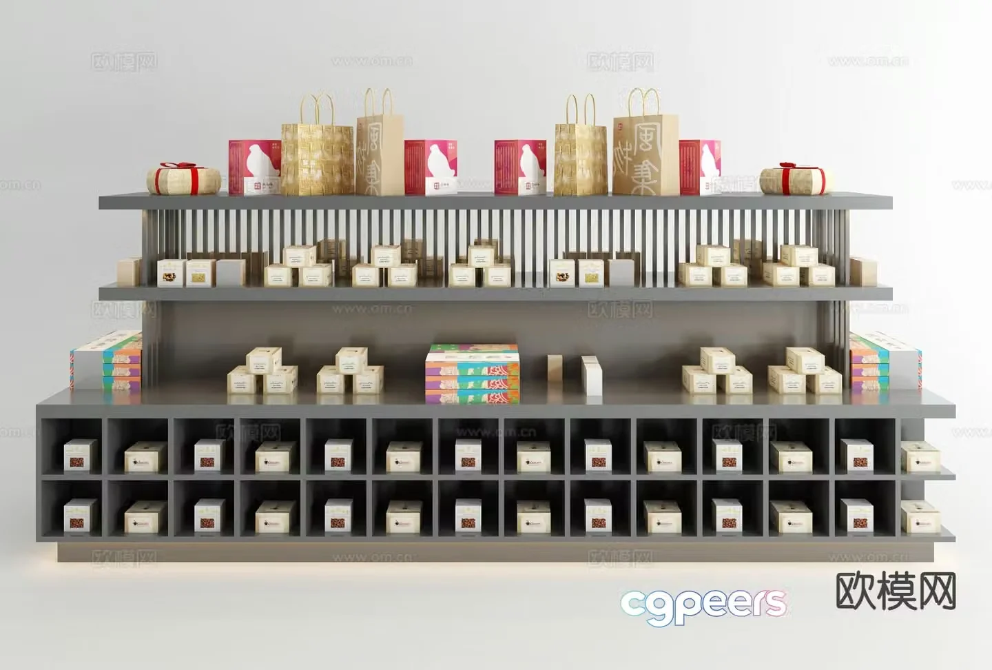 Modern cultural and creative store display rack display cabinet 3D model