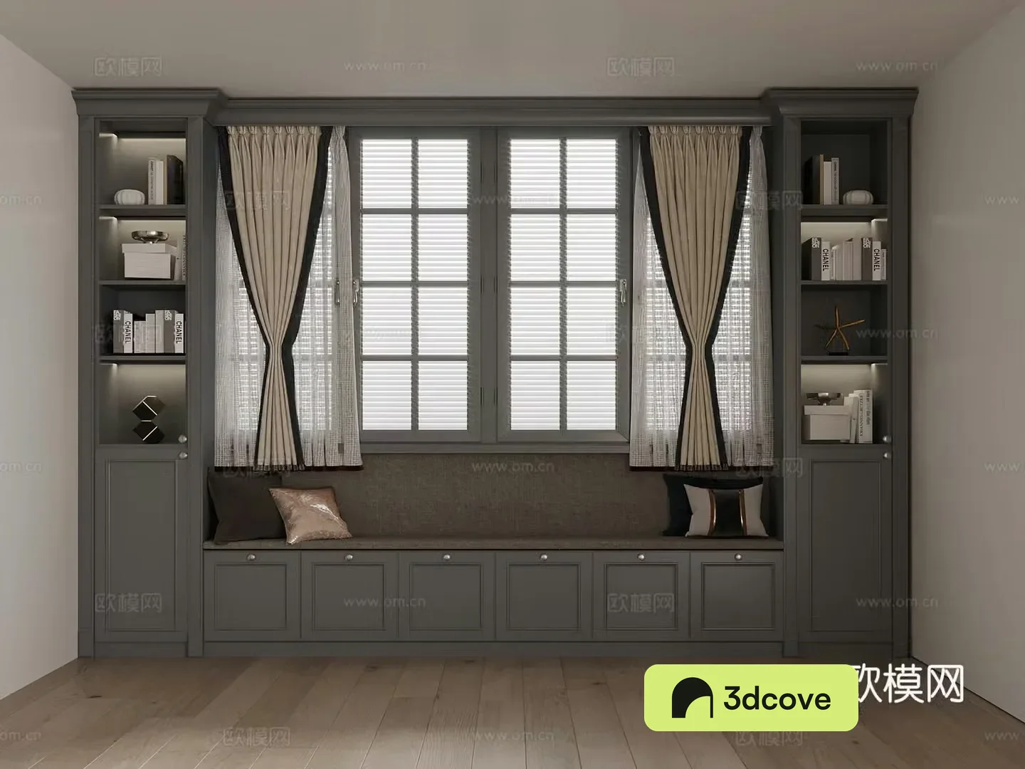 Bathroom window cabinet European style bay window cabinet