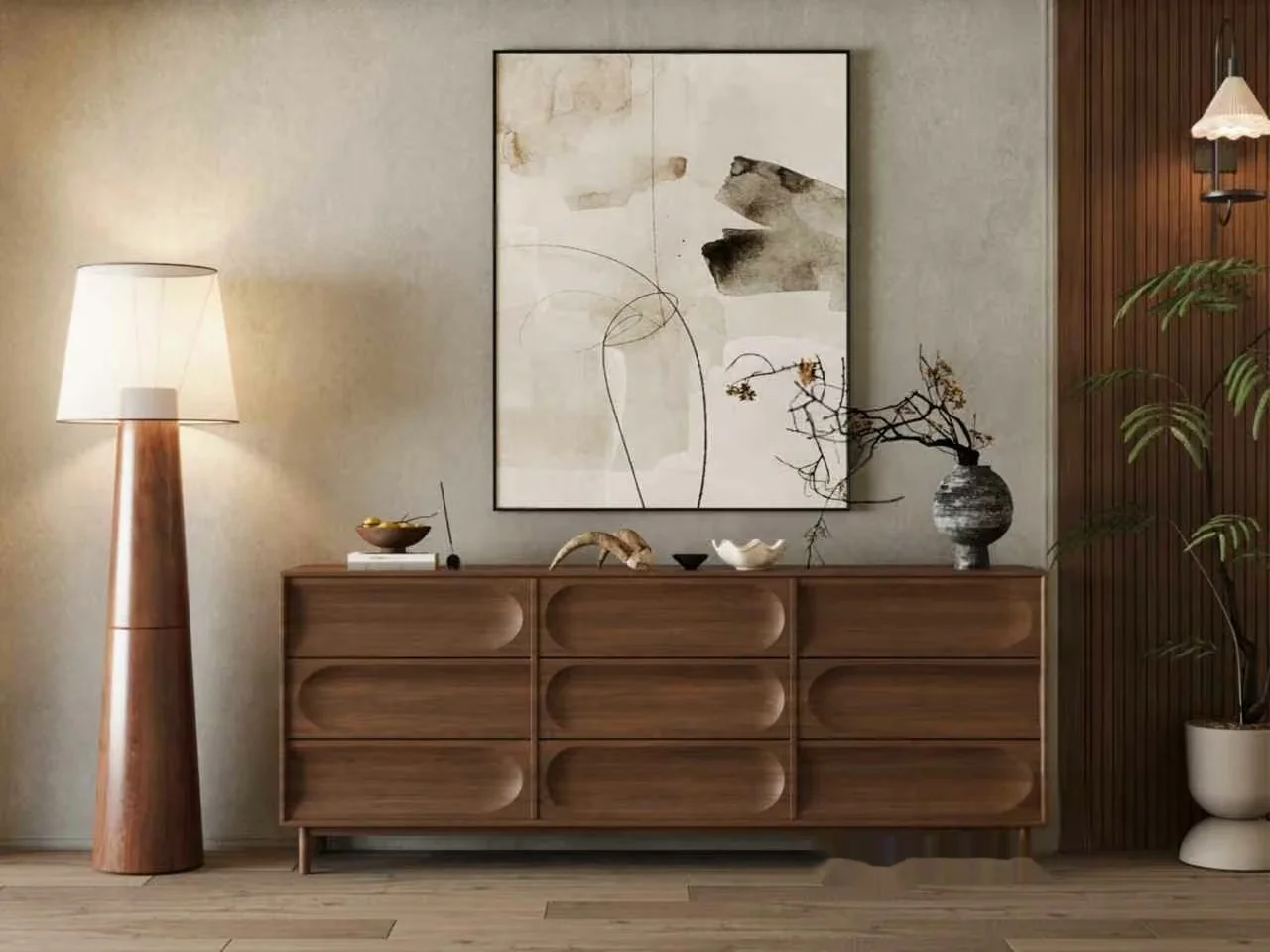 Mid-Century Modern Dresser 3D Model – 3947 – CORONA Render