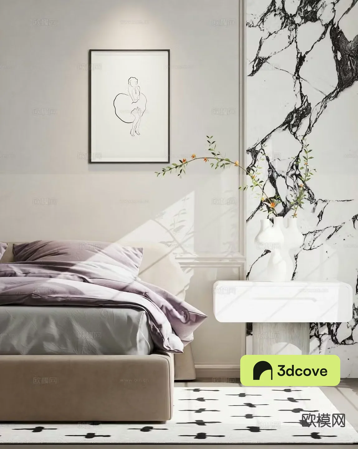 Modern double bed