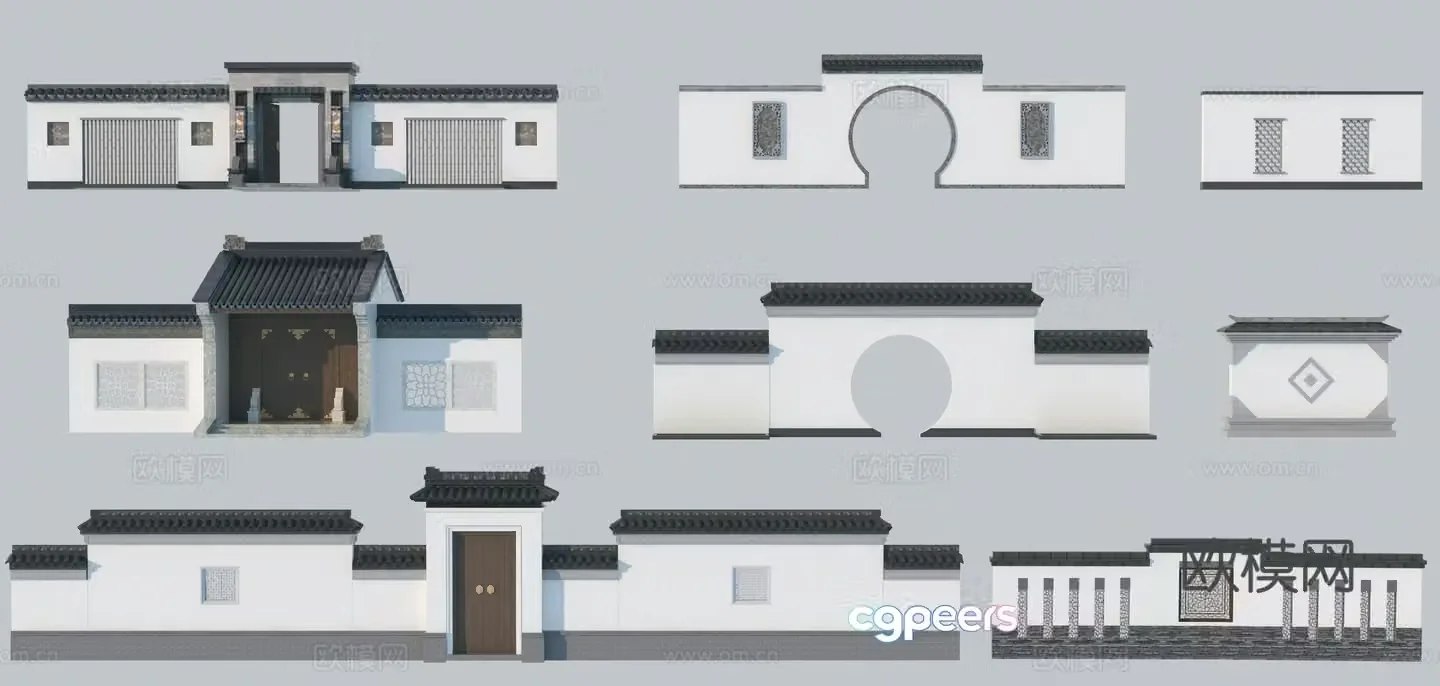 New Chinese style modern landscape wall screen wall 3d model