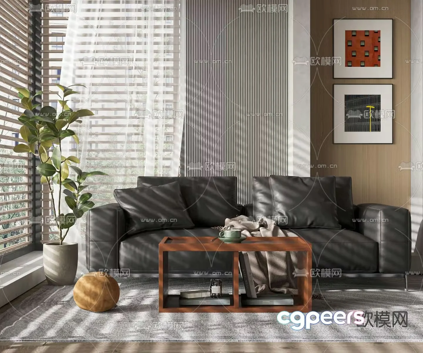 Modern sofa coffee table 3d model