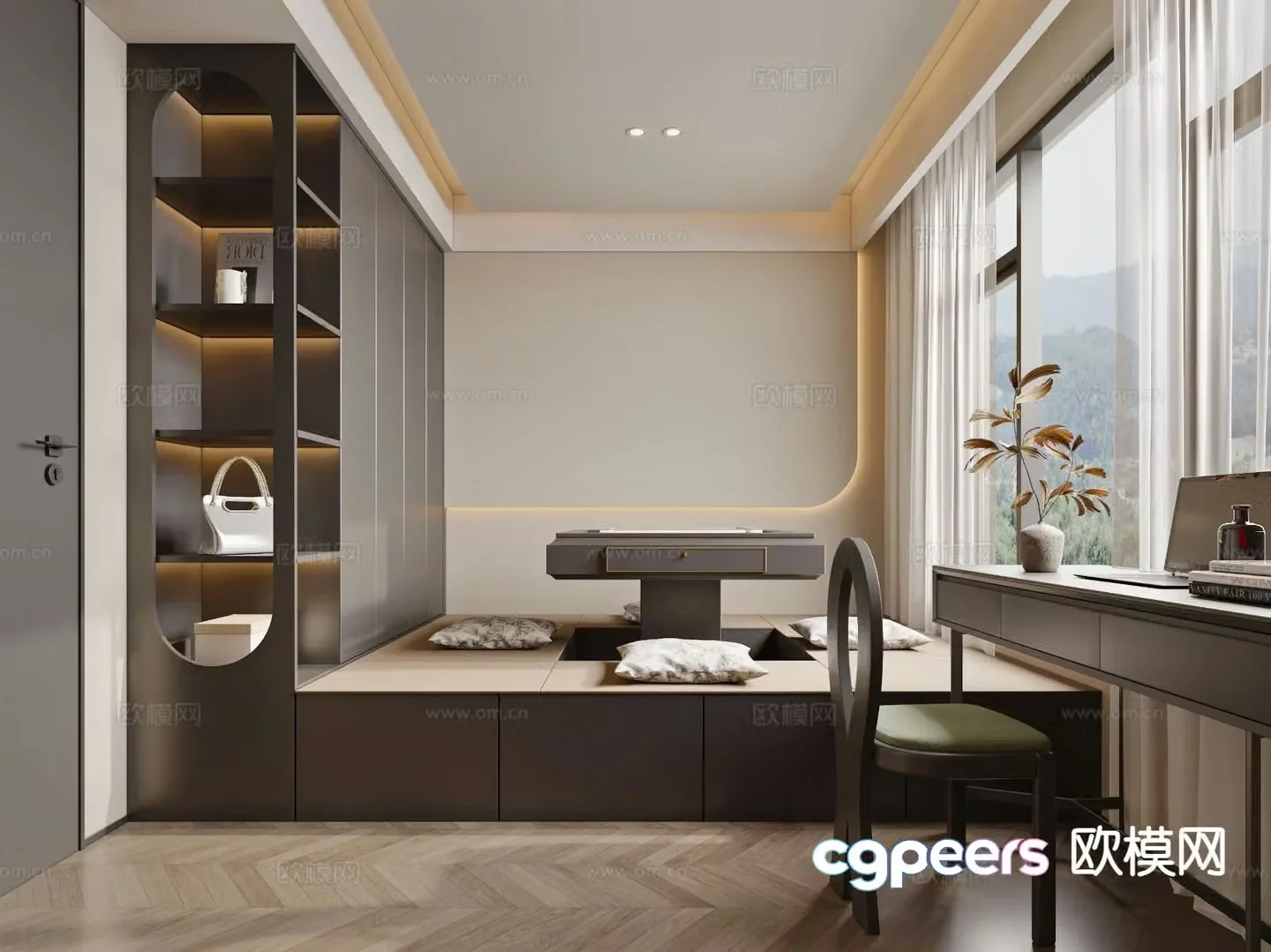 Tatami leisure room mahjong room 3d model