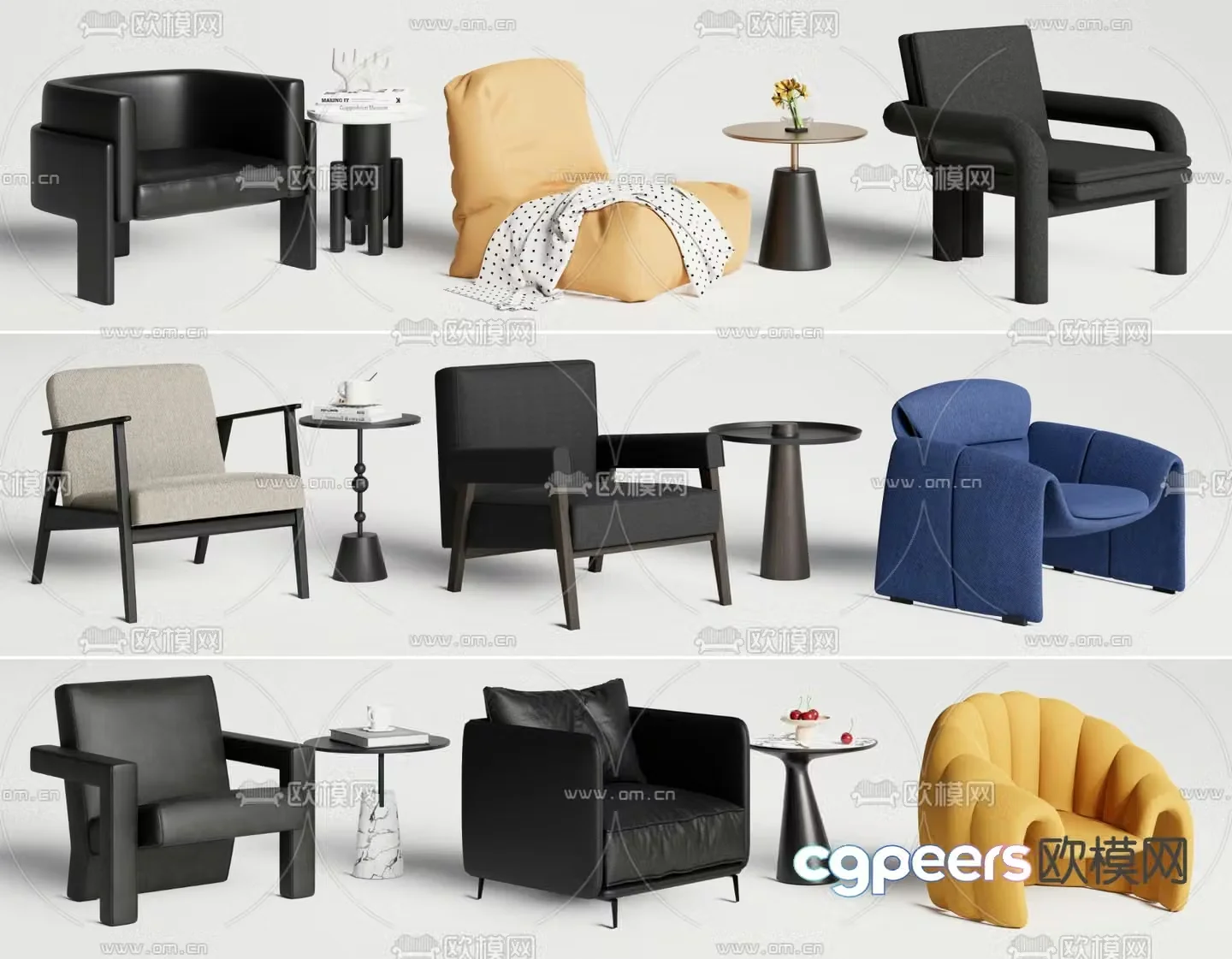 Modern chair leisure chair 3d model