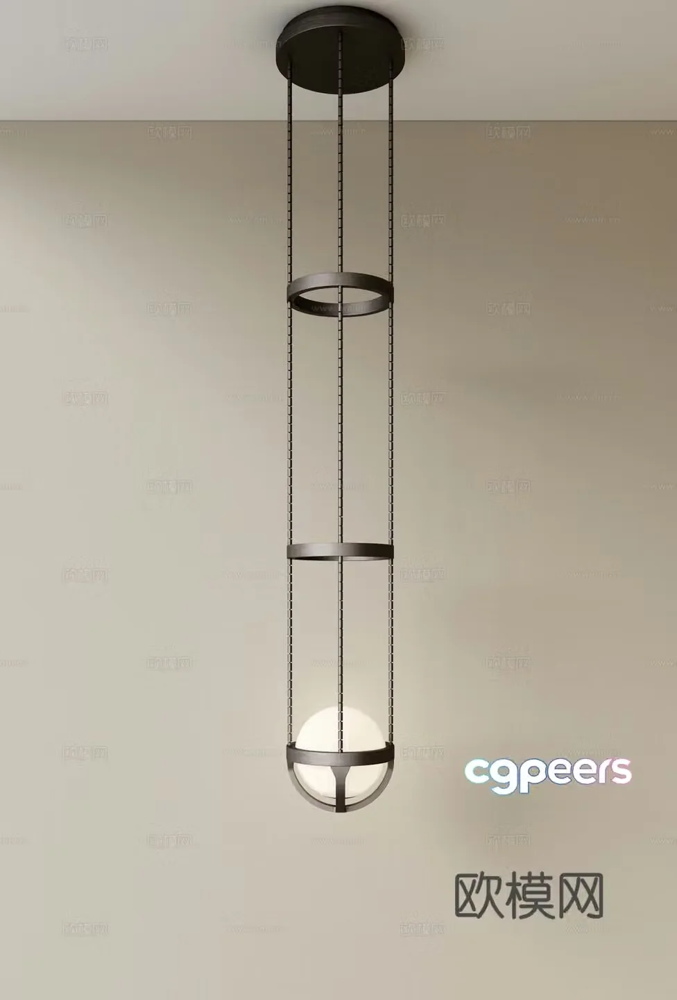 Modern creative chandelier bedside chandelier 3d model