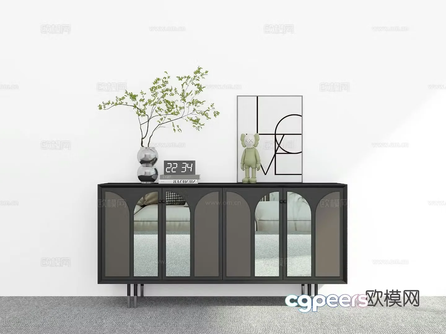 Modern entryway cabinet side cabinet 3d model