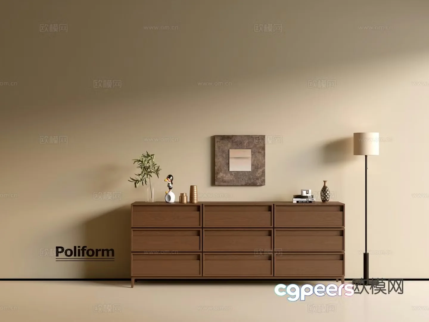 Modern wood grain cabinet ins wind minimalist wind cabinet whole cabinet sideboard balcony cabinet storage 3D model