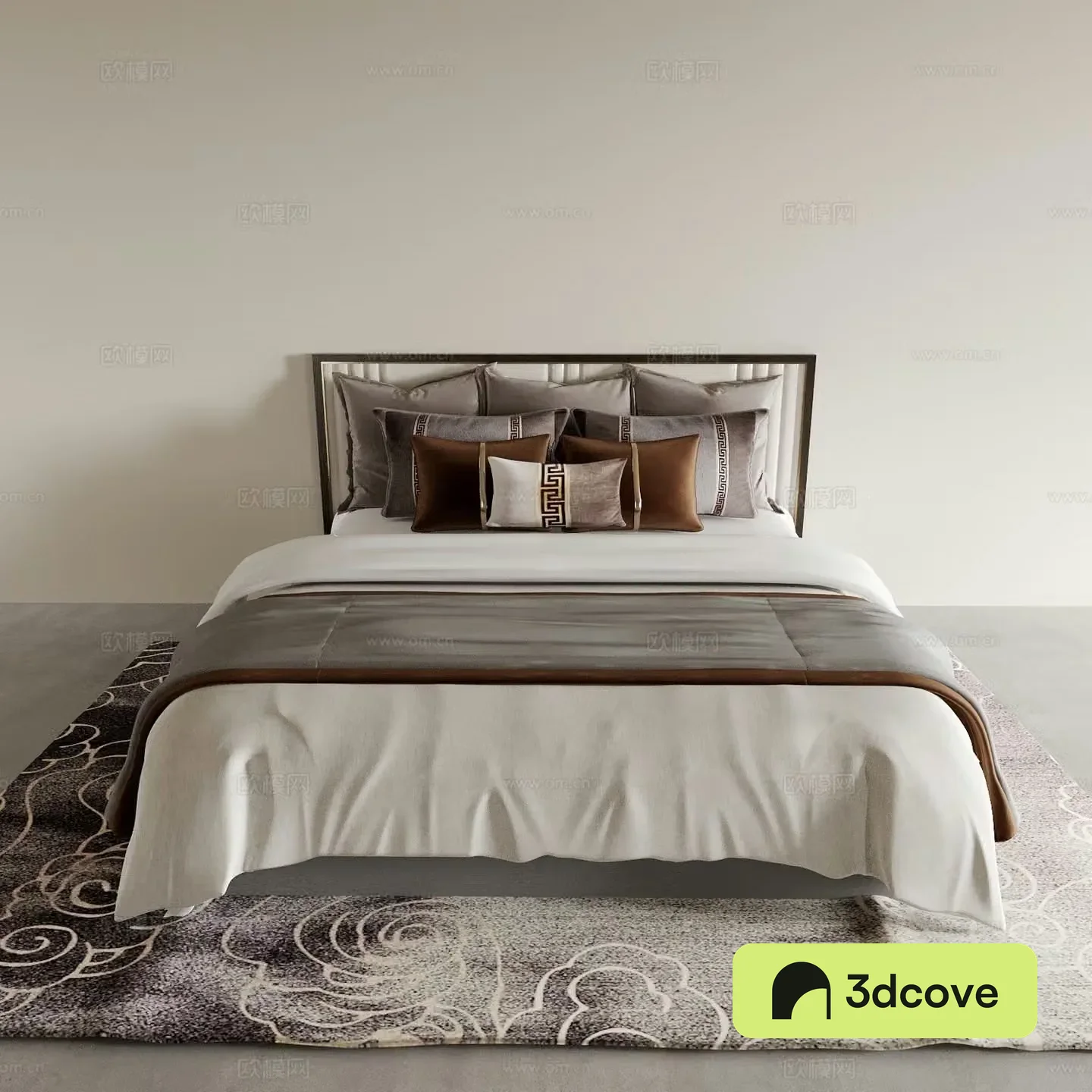 New Chinese style double bed hotel bed