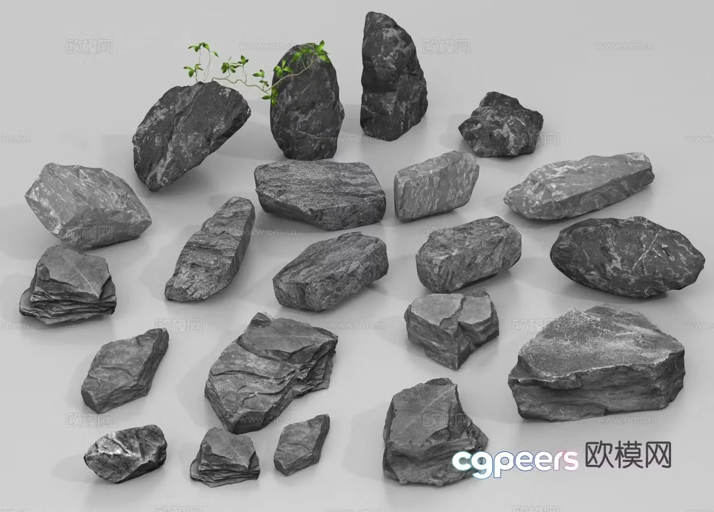 Landscape stone stone block rock 3d model