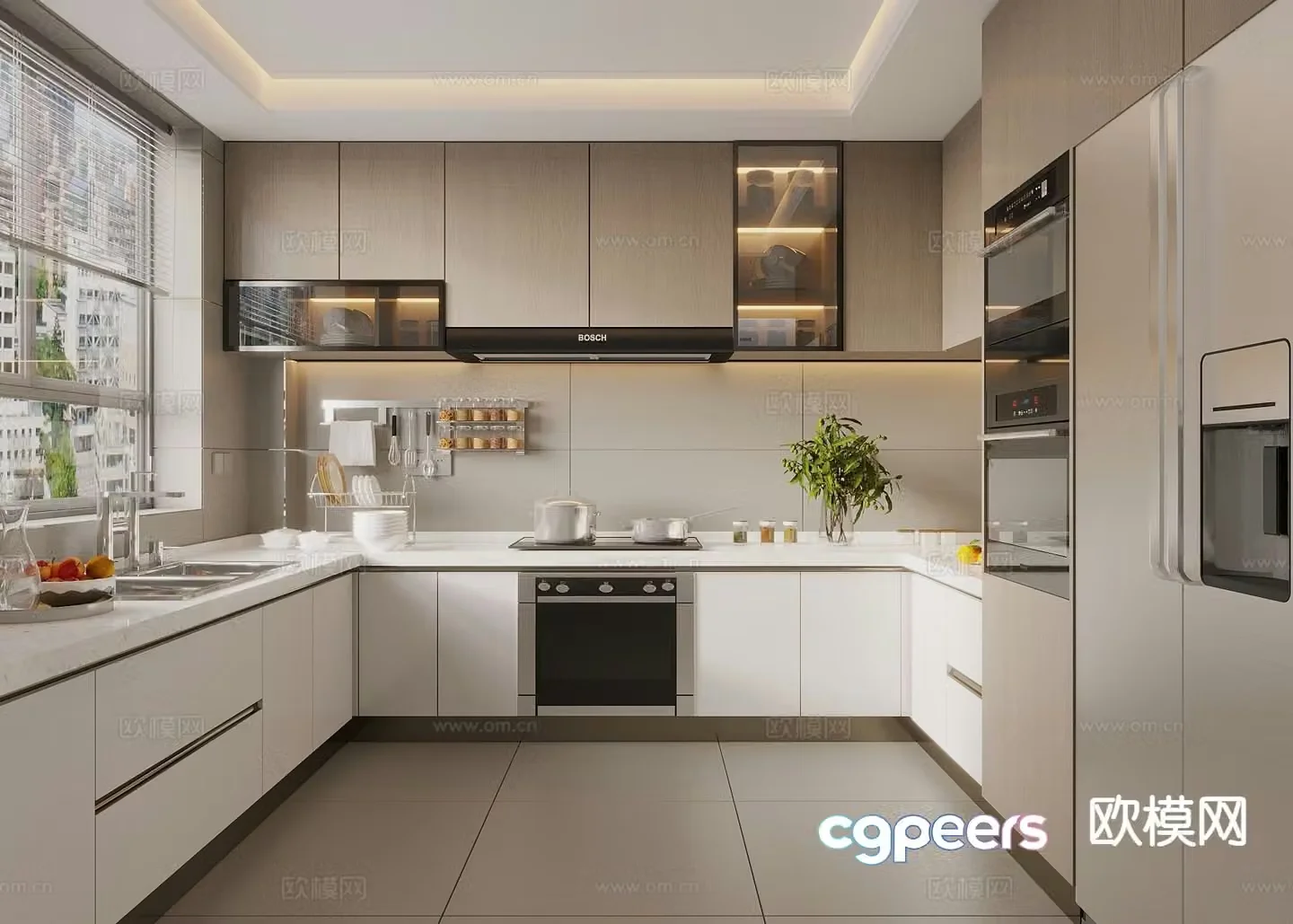 modern kitchen cabinet 3d model