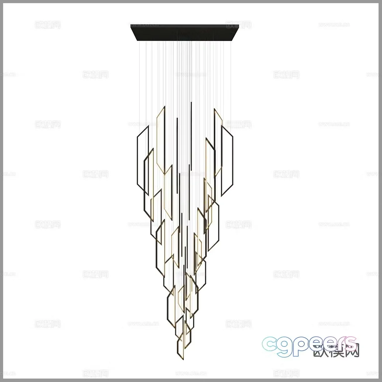 Simple chandelier Hotel chandelier Lobby chandelier Hall chandelier Art chandelier Creative chandelier 3D model