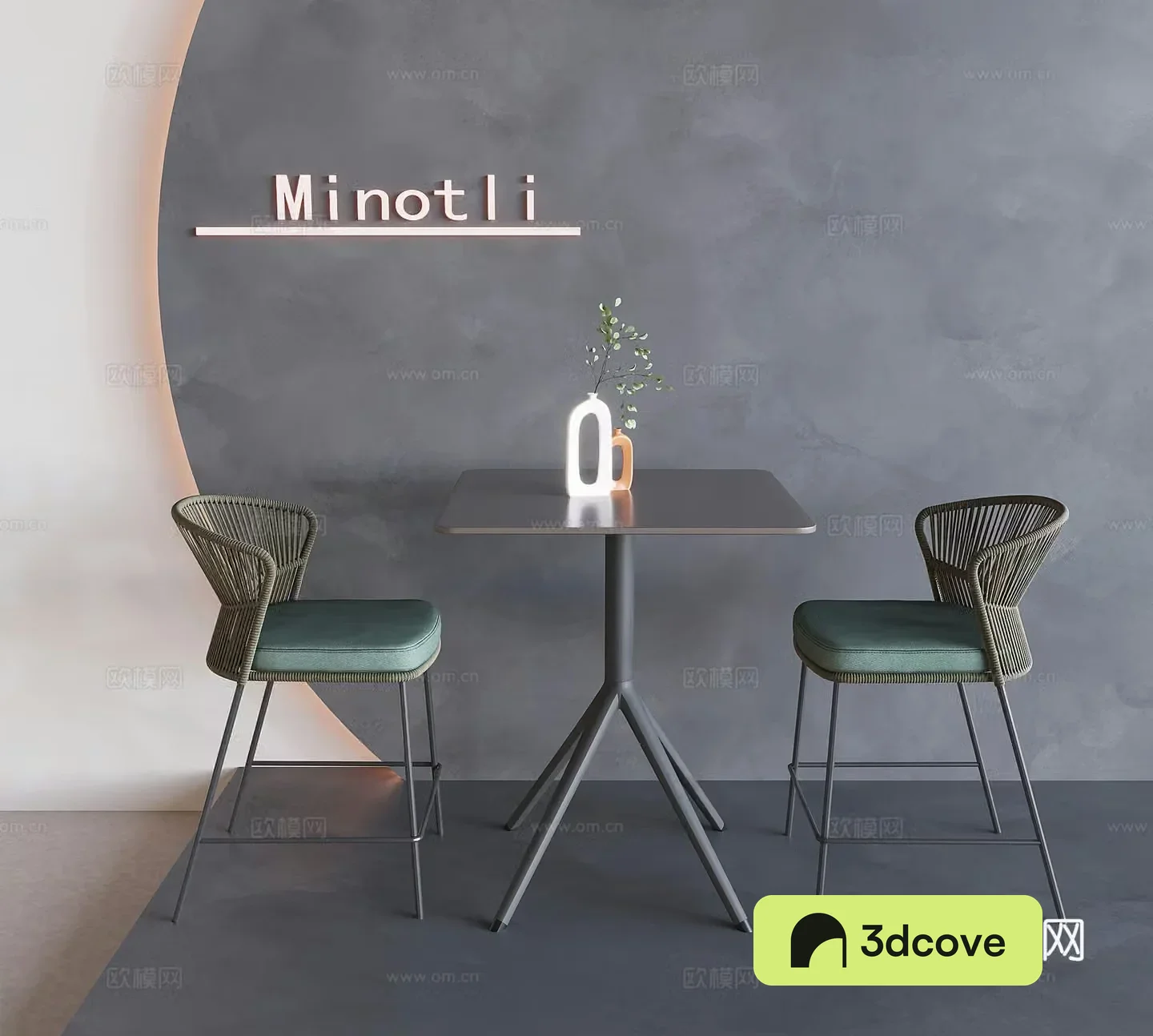 Nordic rattan negotiation table and chair casual tea table and chair dining table and chair