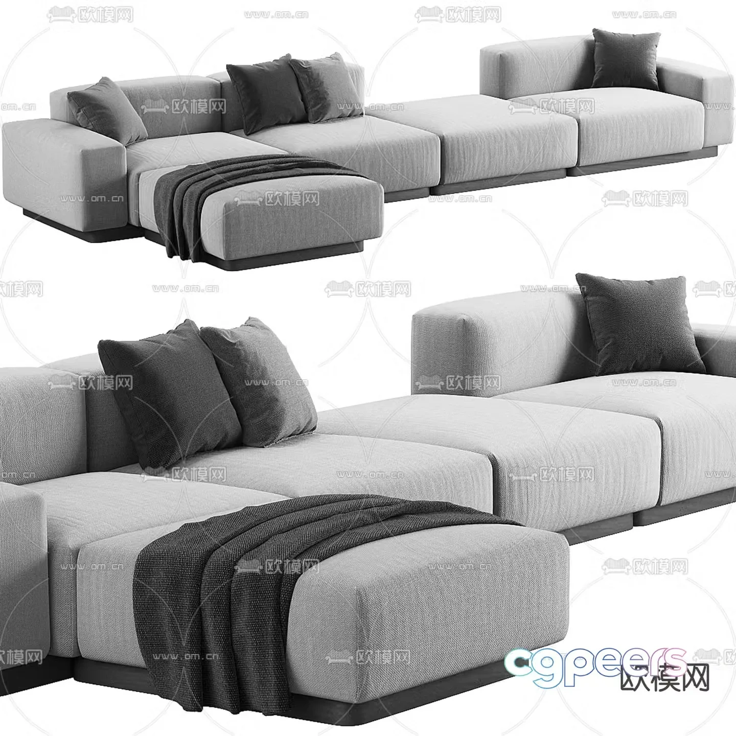 Vitra modern fabric sofa corner sofa 3d model