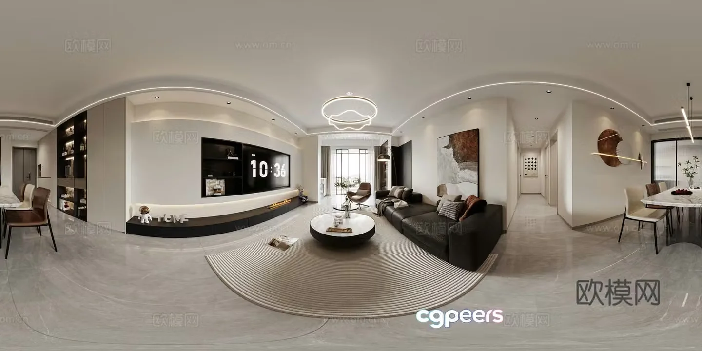 Modern guest restaurant VR panoramic 3D model