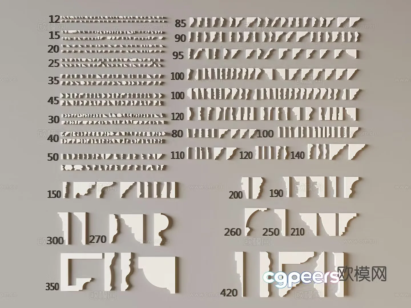 French lines gypsum lines ceiling corner cornice lines top corner corner corner skirting 3d model