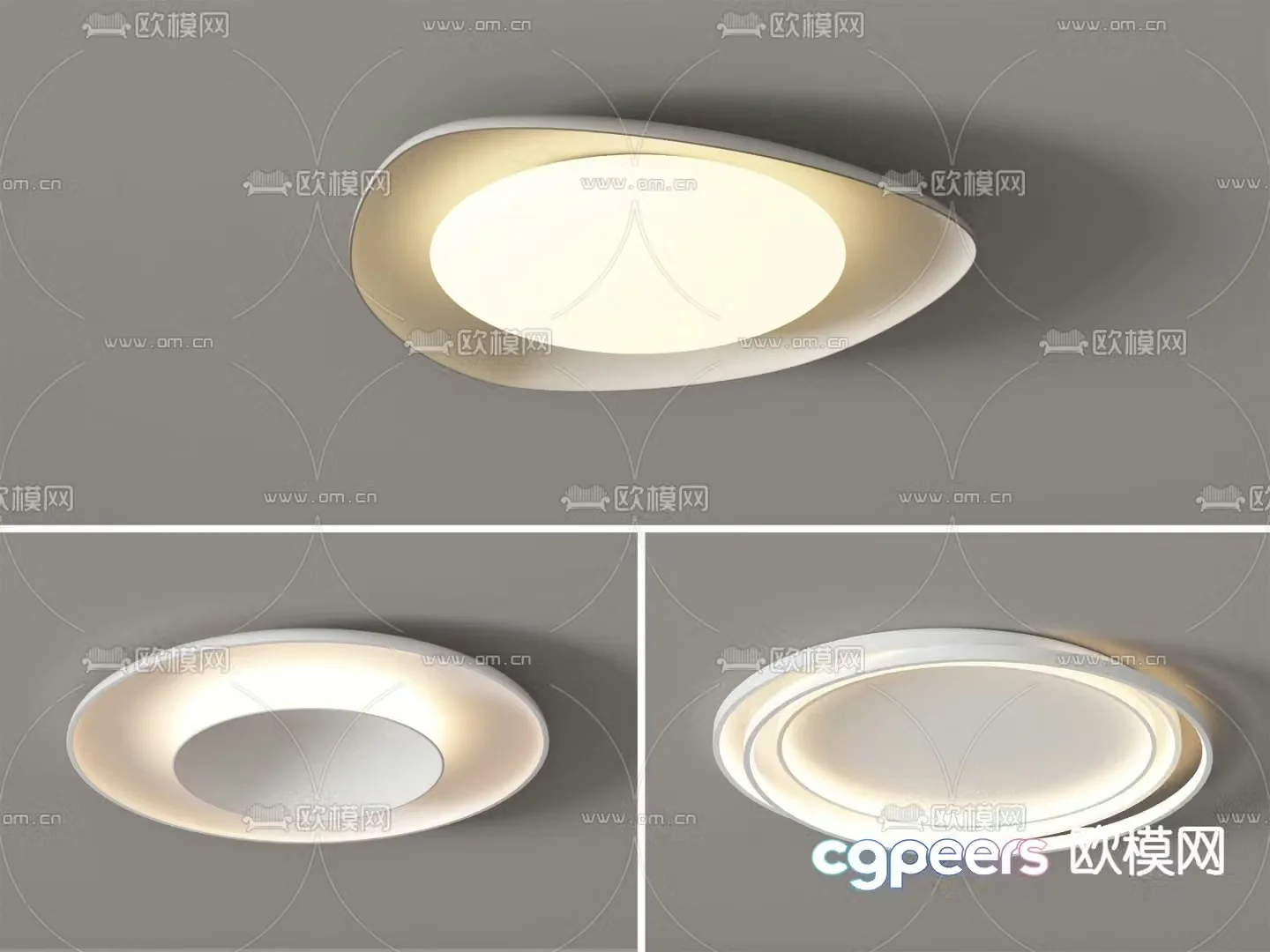 Cream style ceiling lamp living room lamp 3d model