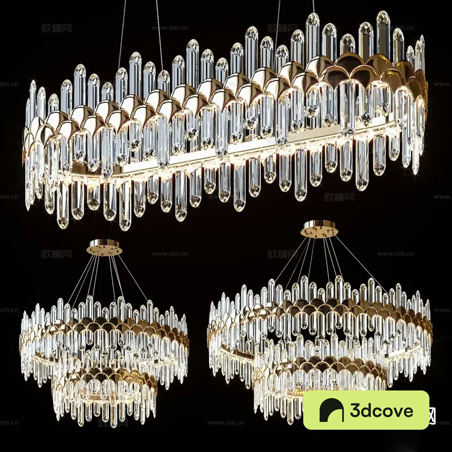 Light luxury ring chandelier crystal chandelier