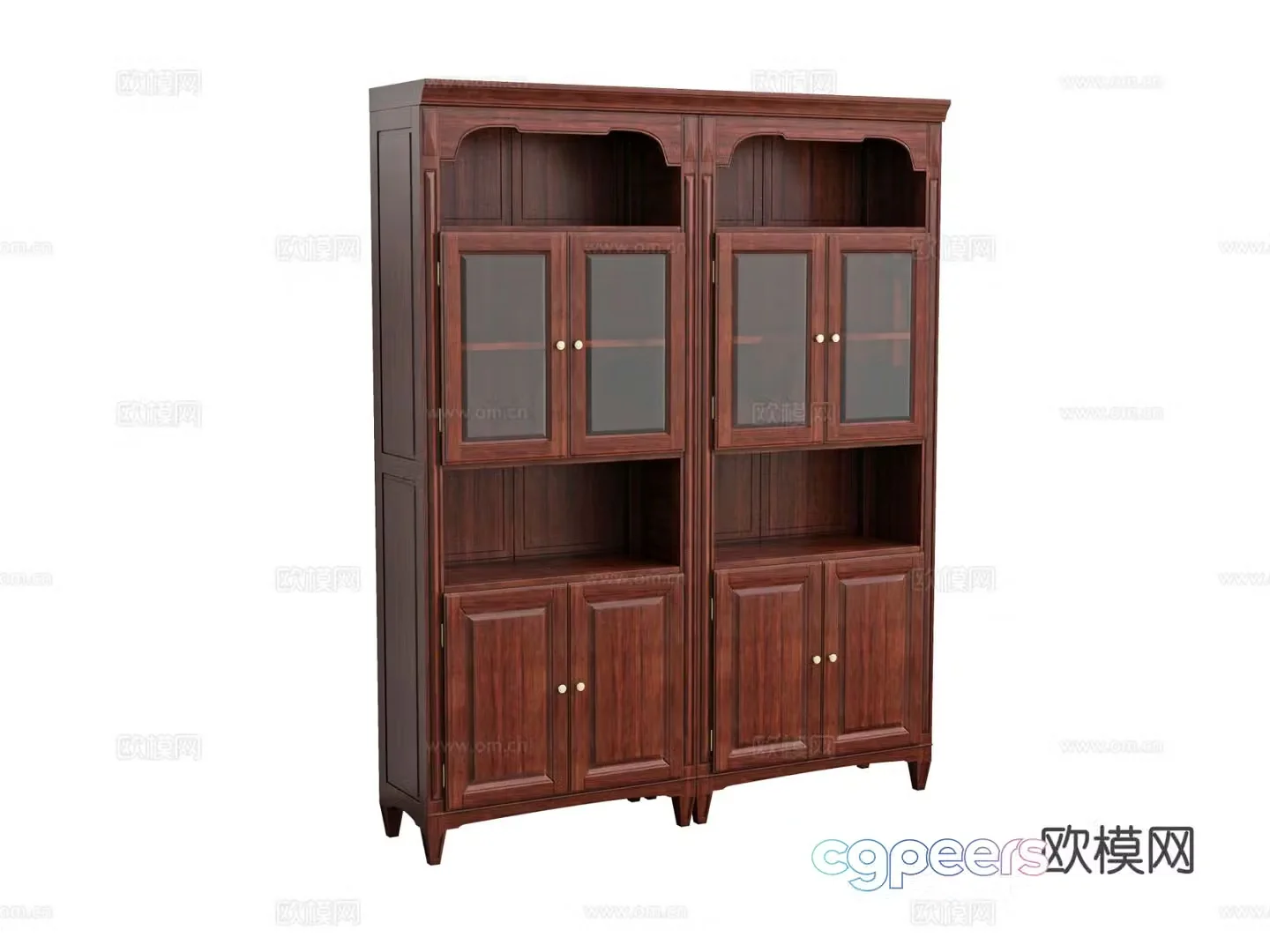 Simple European bookcase bookshelf 3d model